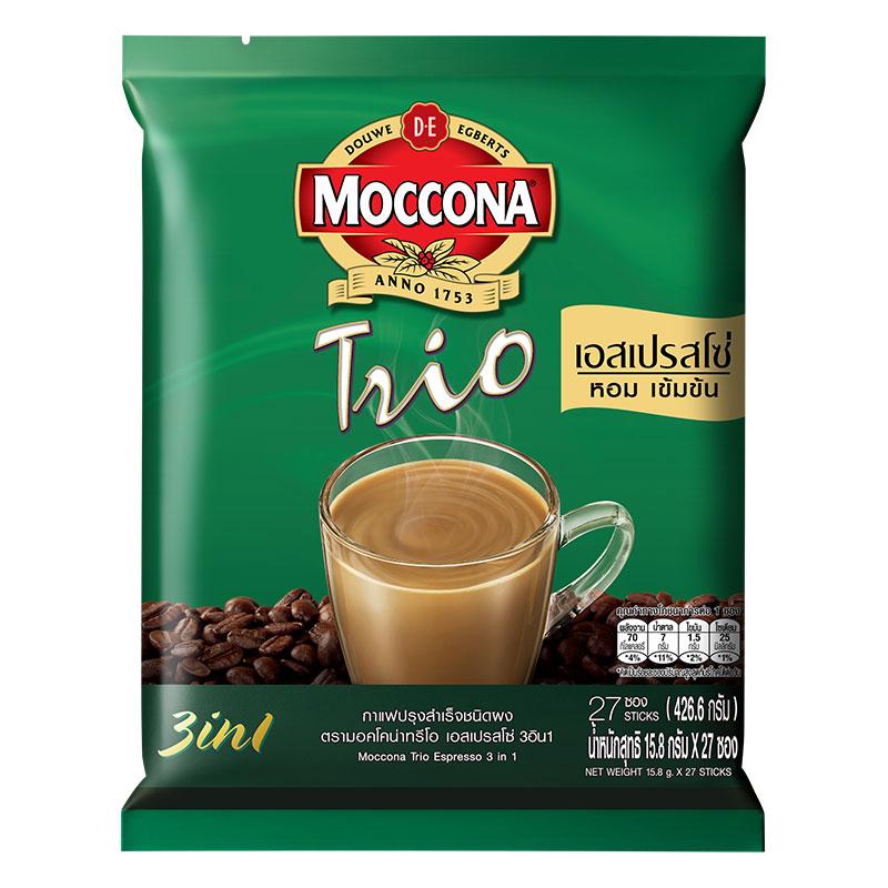 มอคโคน่า ทรีโอ กาแฟปรุงสำเร็จชนิดผง 3อิน1 เอสเปรสโซ่ 15.8 ก. 27 ซอง