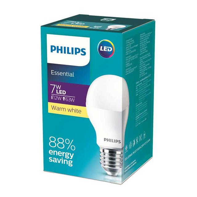 PHILIPS LED Bulb E27 7W Model Essential Warm White Makro PRO