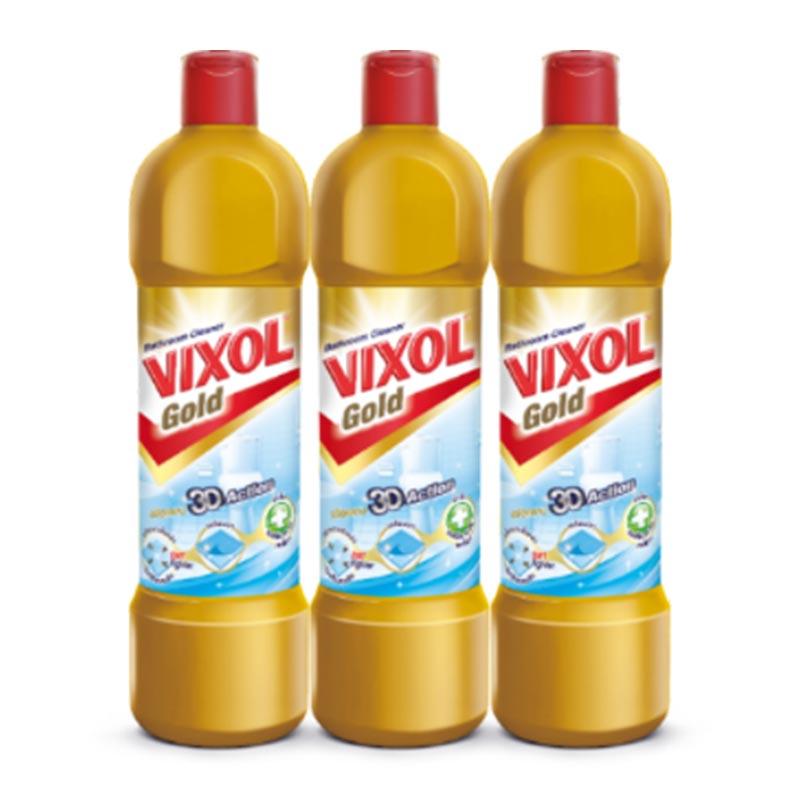 VIXOL Gold Bathroom Cleaner 3D Action 450 ml x 3