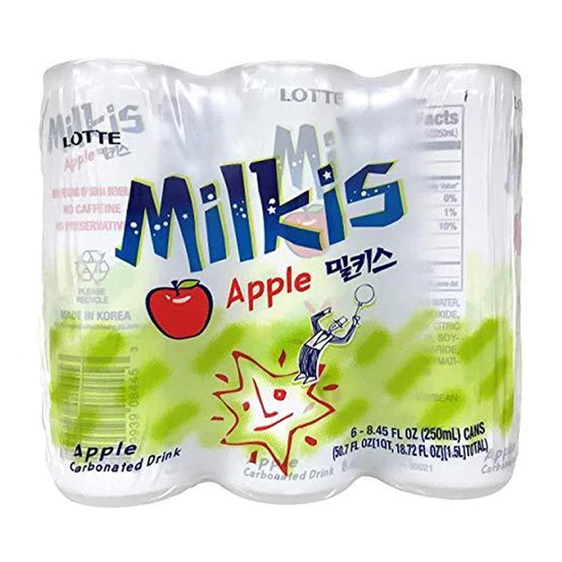 ล็อตเต้ มิลคิส เครื่องดื่มโซดา กลิ่นแอปเปิ้ล 250 มล. x 6