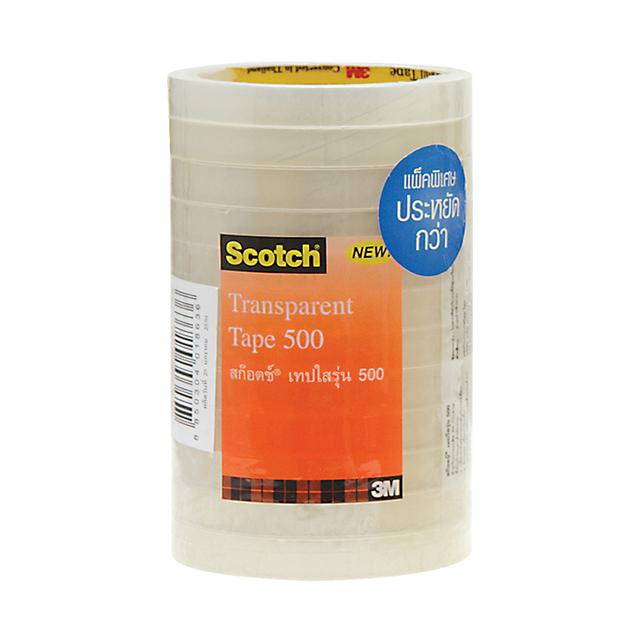 3M SCOTCH Clear Tape Model 500 Core 3" 12mm x 33m Pack 12 rolls Makro PRO