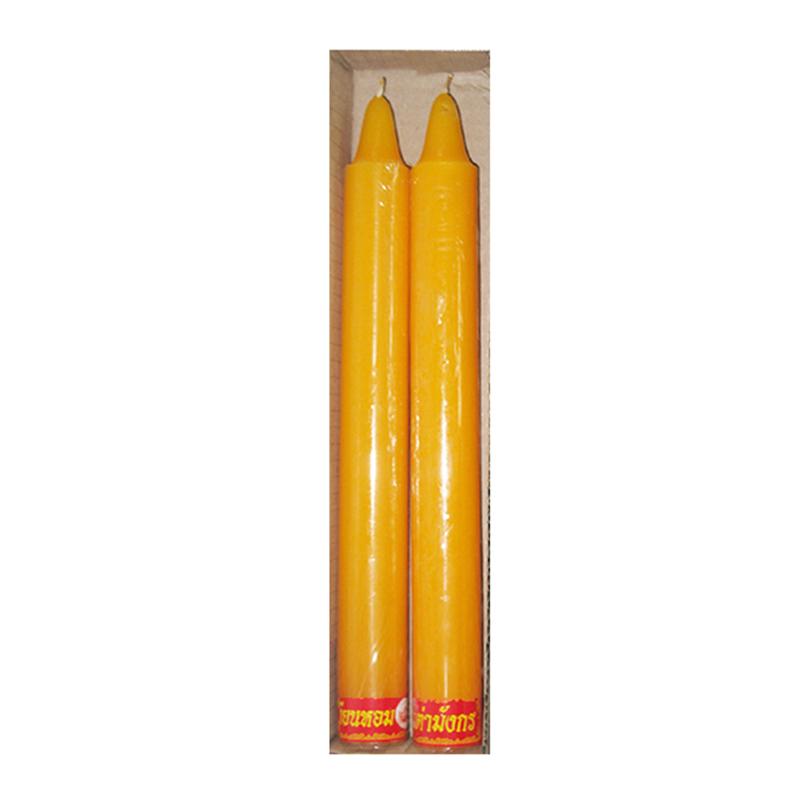 เทียนหอมเต่ามังกรคู่สีเหลือง เบอร์ 9 3.5x45.5 ซม. 2 เล่ม