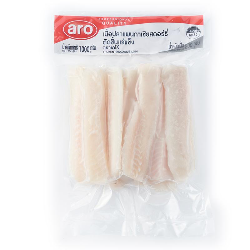 เอโร่ เนื้อปลาแพนกาเซียส ดอร์รี่ตัดชิ้นแช่แข็ง (60-80 กรัม/ชิ้น) 1 กก.
