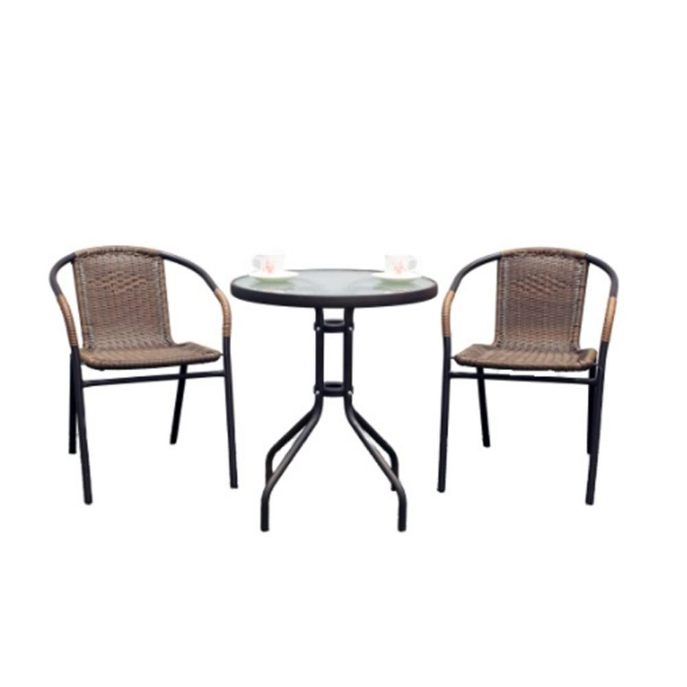 ชุดโต๊ะสนาม-เก้าอี้หวายเทียม NEW COFFEE SET (กลม)