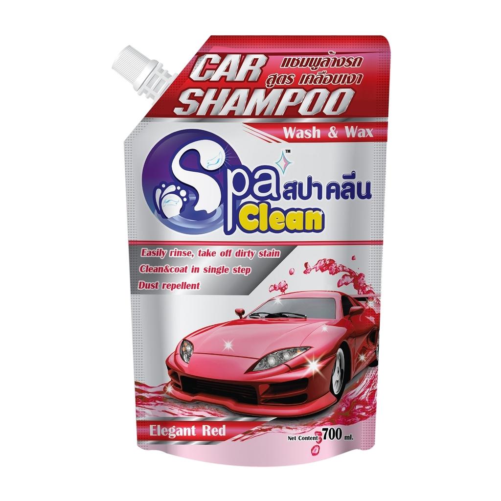 Spa Clean น้ํายาล้างรถ Wash&Wax อิลิแกร้นท์เร้ด (แดง) 700 มล.