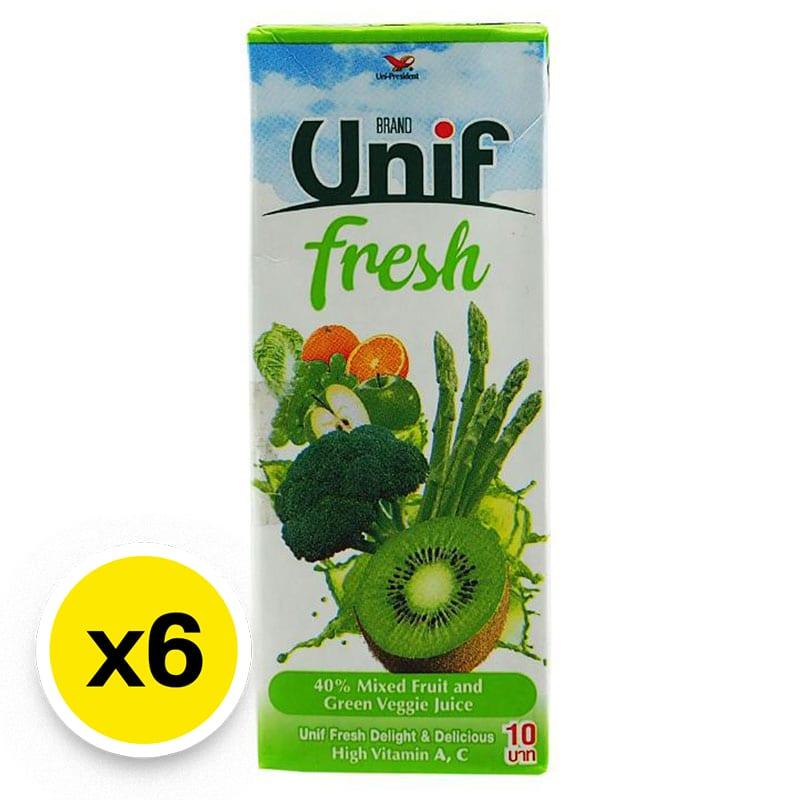 ยูนิฟ น้ําผักผลไม้รวม ผสมผักใบเขียว 40% 180 มล. x 6