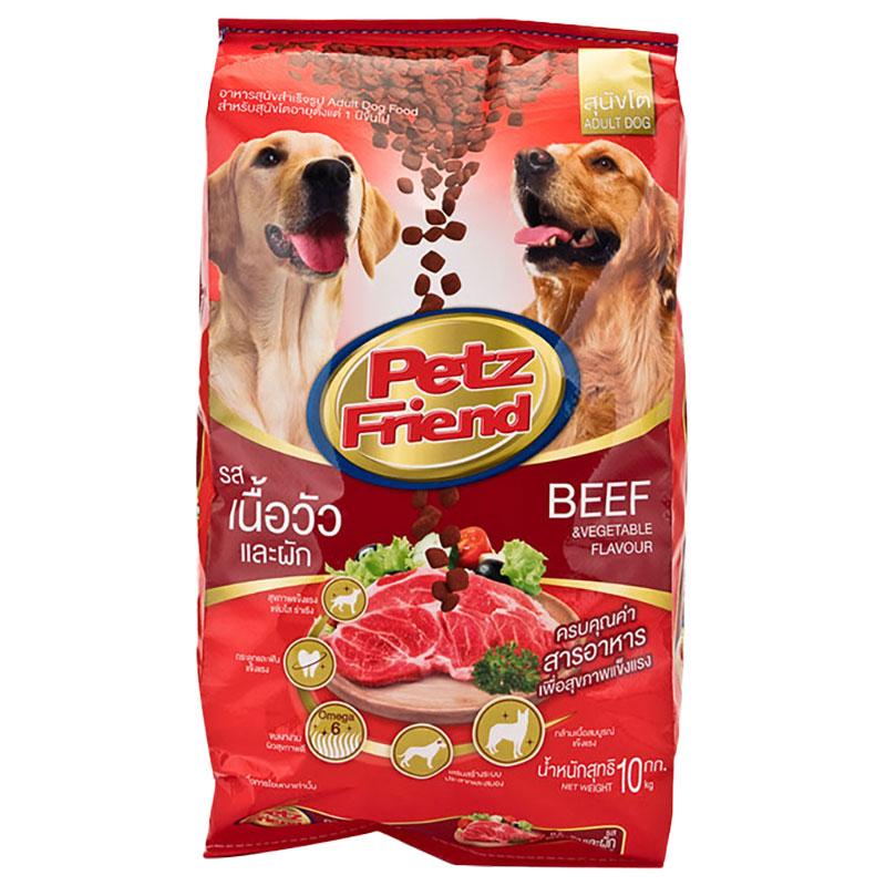 เพ็ทส์เฟรนด์ อาหารสุนัขชนิดแห้ง แบบเม็ด สําหรับสุนัขโต รสเนื้อและผัก 10 กก.