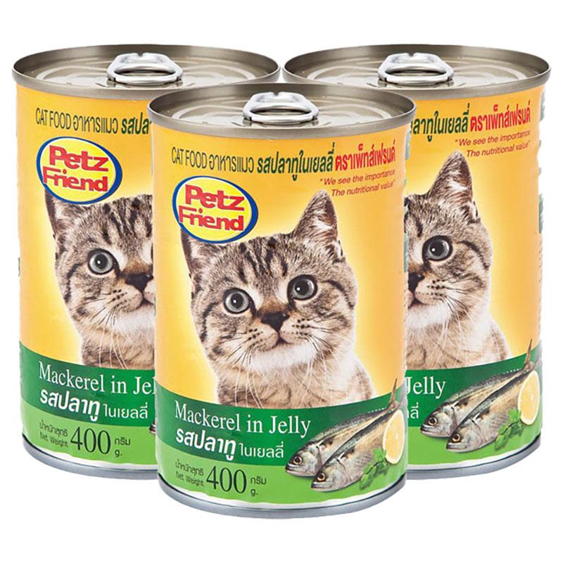 เพ็ทส์เฟรนด์ อาหารแมว รสปลาทูในเยลลี่ 400 ก. x 3