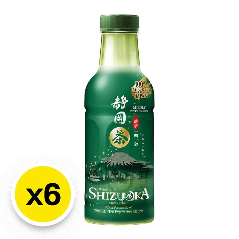 ชิซึโอกะ ชาเขียวพร้อมดื่มผสมผงมัทฉะ สูตรหวานน้อย 440 มล. x 6