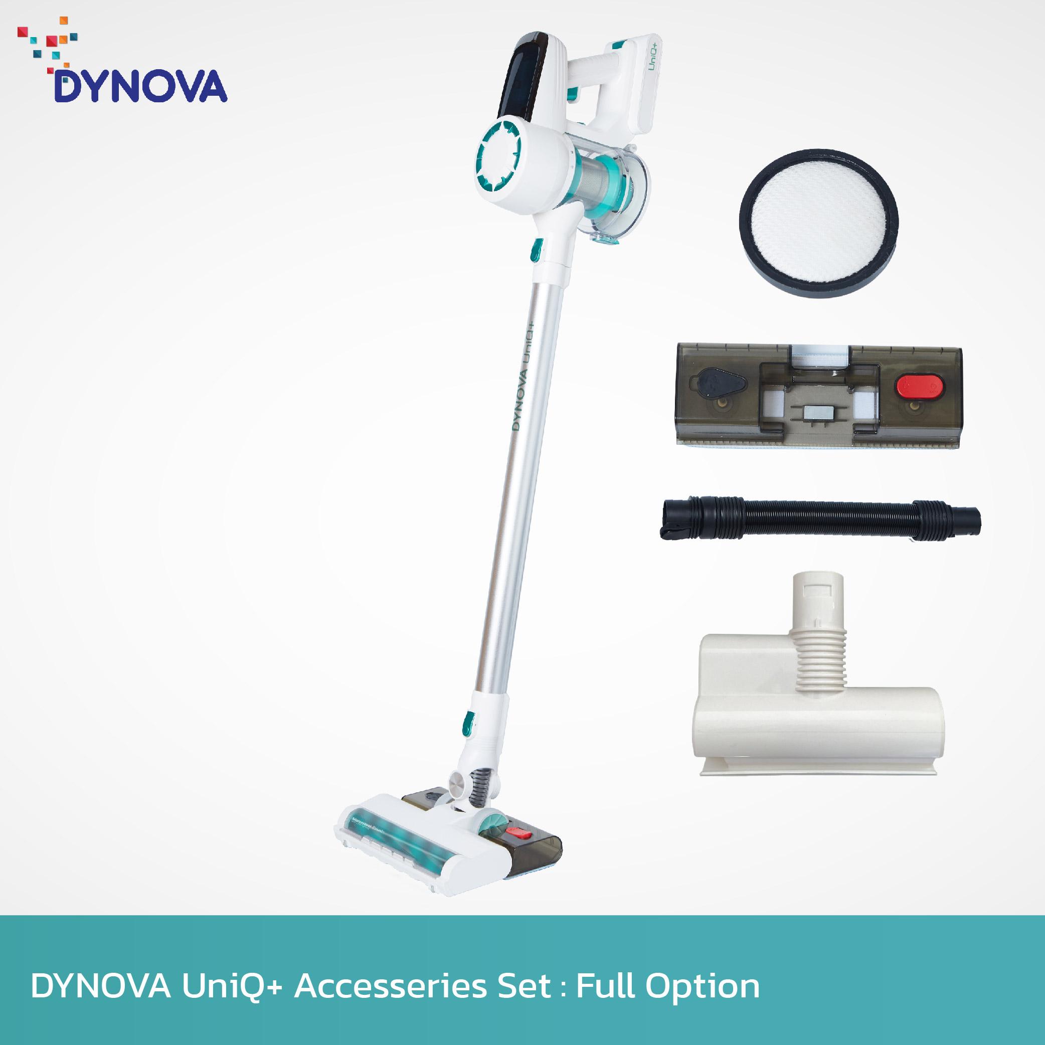 DYNOVA เครื่องดูดฝุ่นไร้สาย รุ่น UniQ+ PACK A : Full Option อุปกรณ์เสริมถูพื้นและหัวดูดฝุ่นไรฝุ่นพร้อมท่ออ่อนและ HEPA Filter