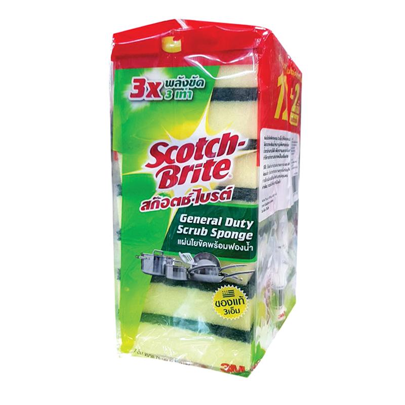 3M SCOTCH-BRITE Scrub Pad with Sponge 3x4" 12 pcs