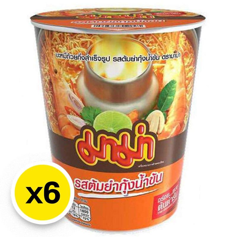 MAMA Cup Instant Noodles Shrimp Creamy Tom Yum 60 g x 6