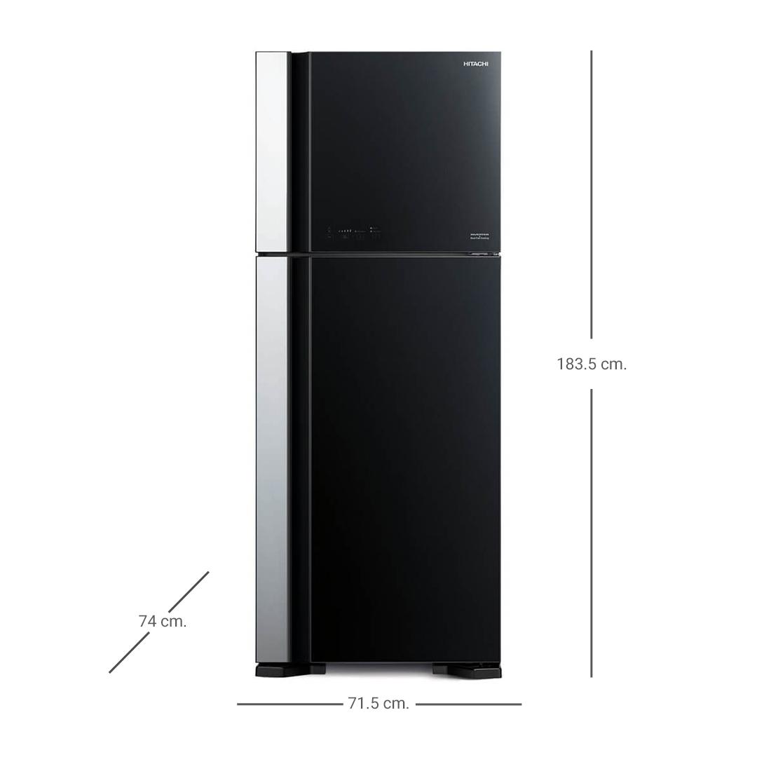 HITACHI 2-Doors Refrigerator 15.9 Q Model R-VG450PDX GBK Glass Black
