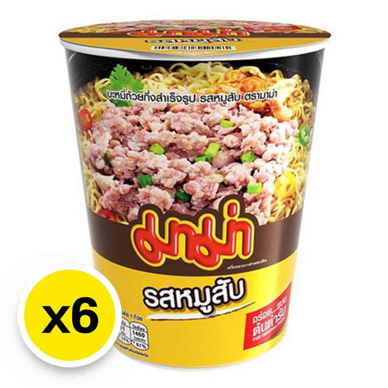 MAMA Cup Instant Noodles Minced Pork 60 g x 6