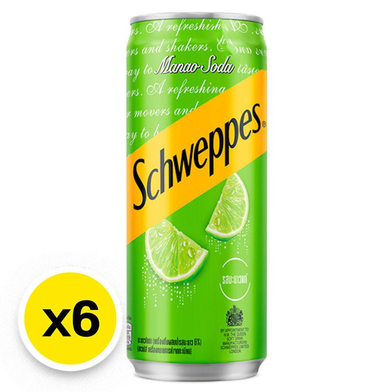 SCHWEPPES Soft Drink Lime Soda 330 ml x 6